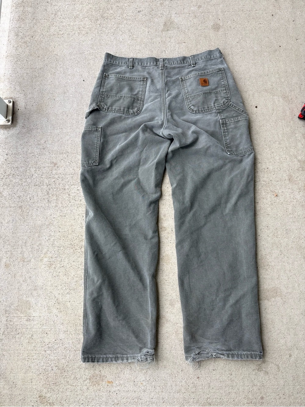Vintage Carhartt B11 MOS Moss Green Distressed Carpenter Pants 36x32